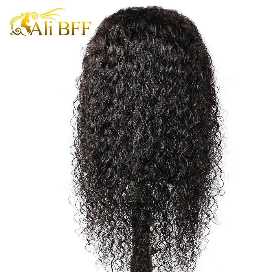 Kinky Curly Wig ALI BFF 13x4 Lace Front Human Hair Wigs Brazilian Non Remy Hair 150% Density Wigs For Women Pre Plucked
