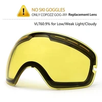 copozz brand original brightening lens for ski goggles night of model gog 201 yellow lens for weak light tint weather cloudy