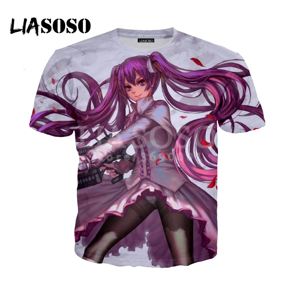 Женская и мужская футболка с 3D принтом LIASOSO в стиле аниме Akame Ga Kill Esdese Esdeath летняя