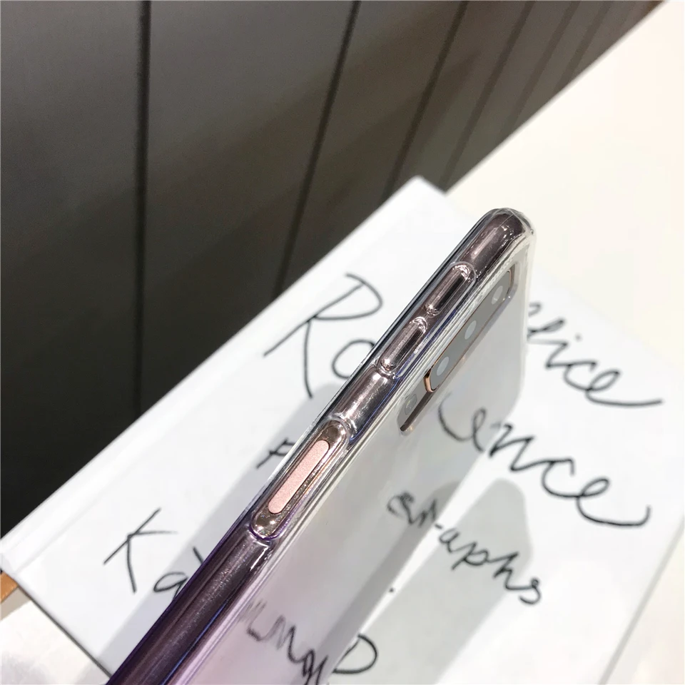 Для Samsung Galaxy A7 2018 крышка Радужный градиентный чехол ТПУ силиконовый разноцветный