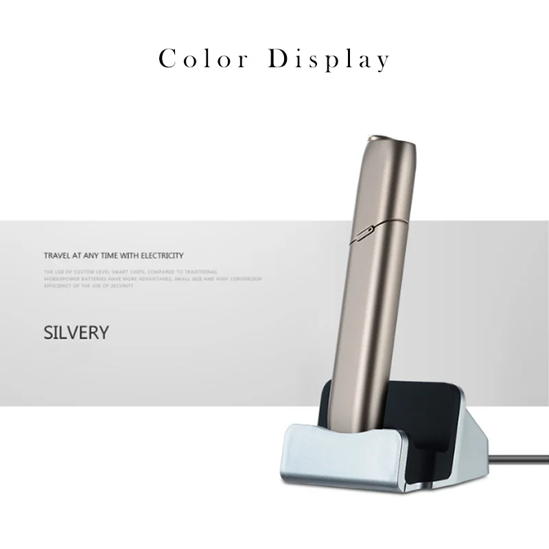 Silver Type-C Design Charger For iqos 3.0 Multi Accessories Desk Chargers for iqos3 Multi With Automatic Power Off Function - Цвет: Silver