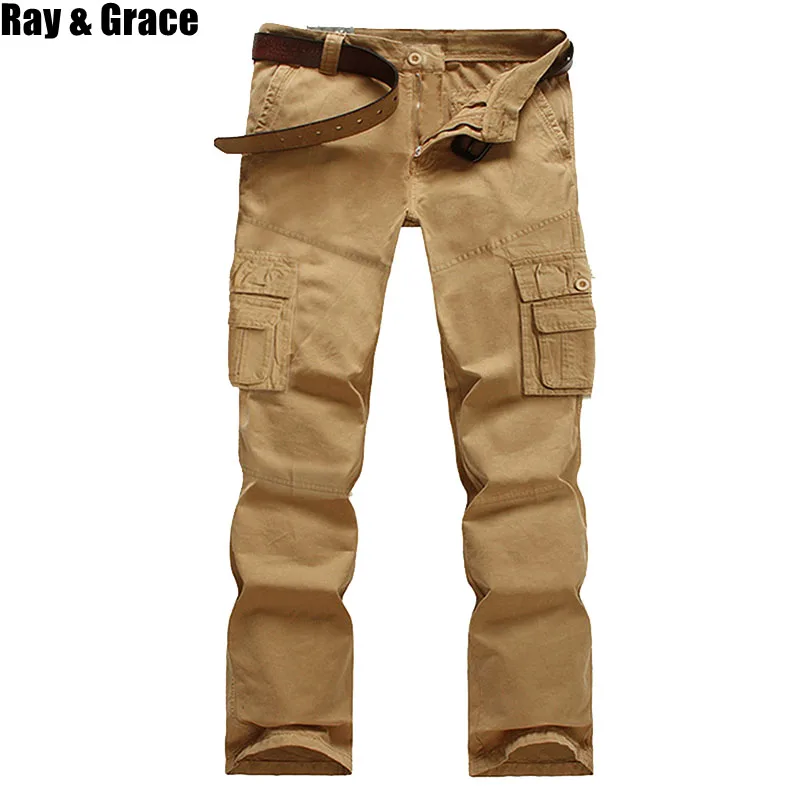 RAY GRACE мужские брюки карго для улицы Стрейчевые быстросохнущие Военный стиль