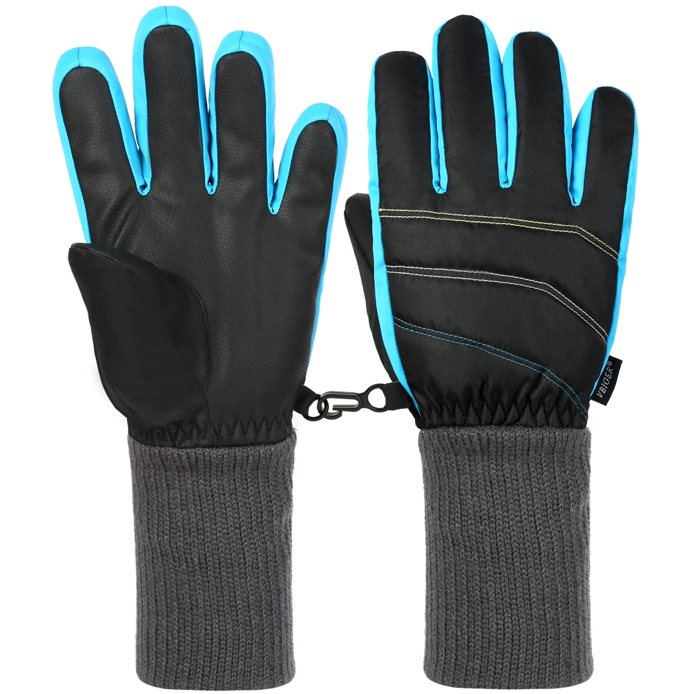 Vbiger дети утолщенной лыжные перчатки теплые зимние уличные спортивные анти-слип