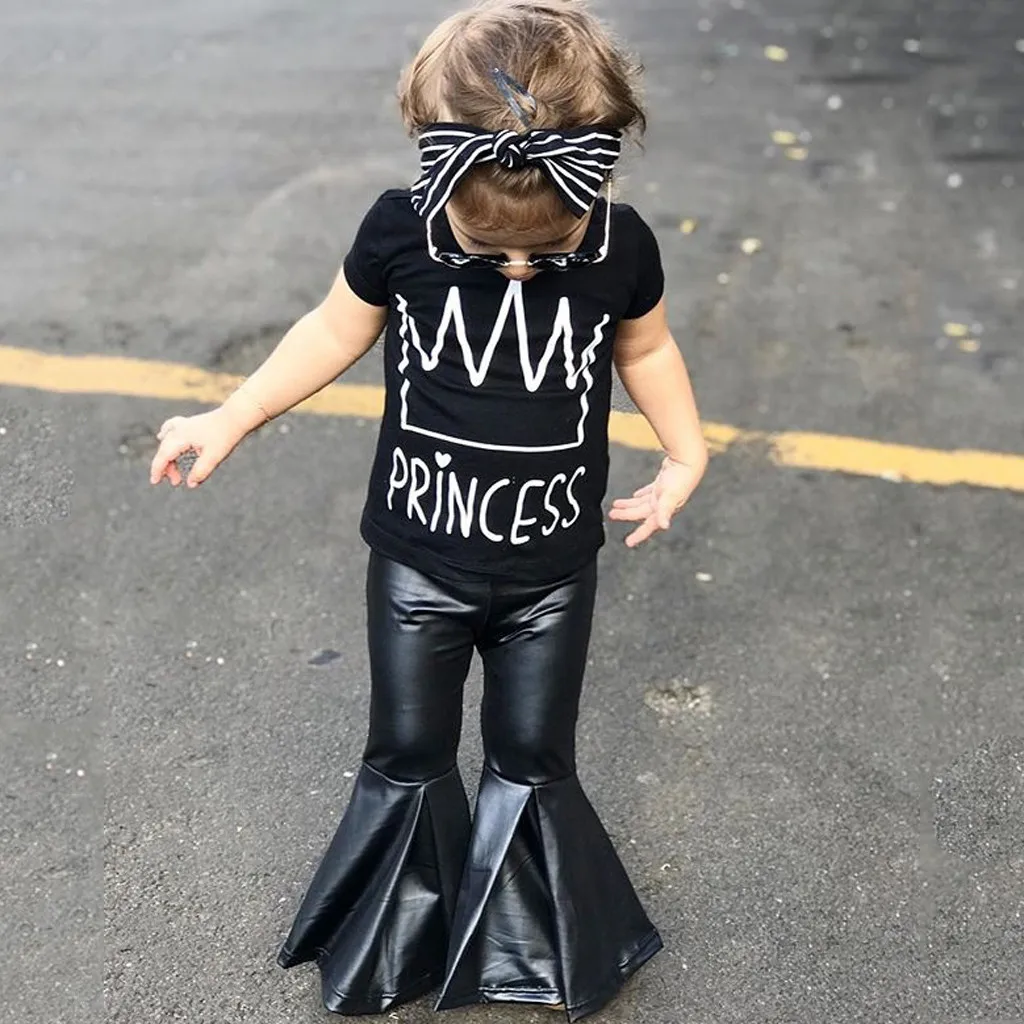 Комплекты одежды для маленьких девочек летние хлопковые топы с буквенным