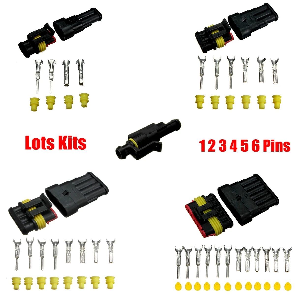 50 шт./компл. комплект 2 pin 1/2/3/4/5/6 pins Way AMP супер уплотнение водонепроницаемый