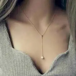 Корейский ключицы цепи Регулируемый Pearl Подвеска Мода подвеска| |
