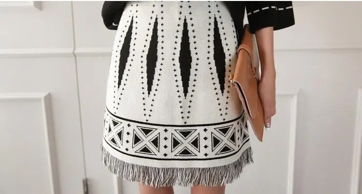 Женский Рождественский трикотажный комплект из 2 предметов черный свитер с