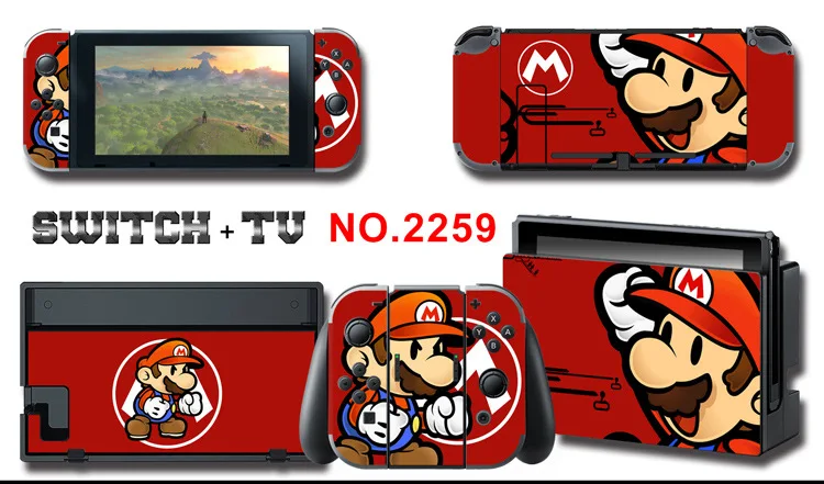Для nintendo Switch Pain sticker консоль Dock Joy Con полное покрытие цветной бумажной кожи Закаленное стекло протектор экрана от 2000-2305