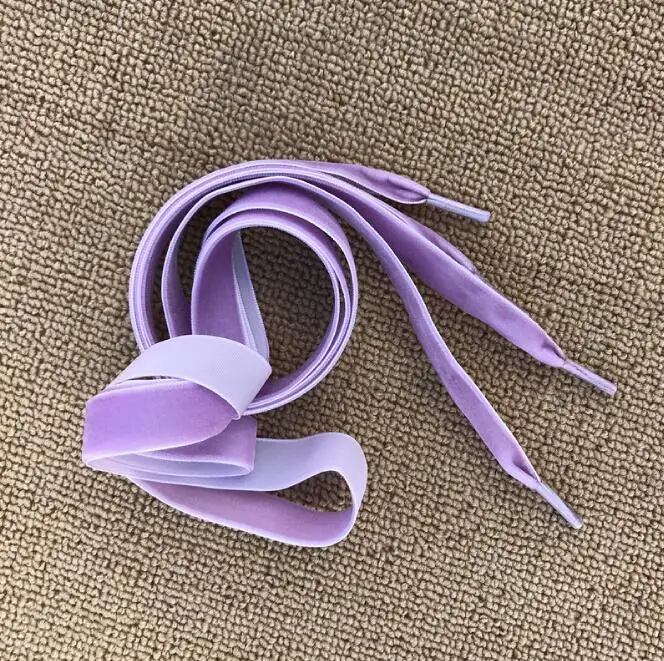 Light Purple Новинка; 10 цветов; ширина 2 см; бархатные шнурки; Длина 120 см; кроссовки; спортивная обувь с кружевом; цвет черный, белый, розовый, зеленый; Прямая поставка - Цвет: Light Purple
