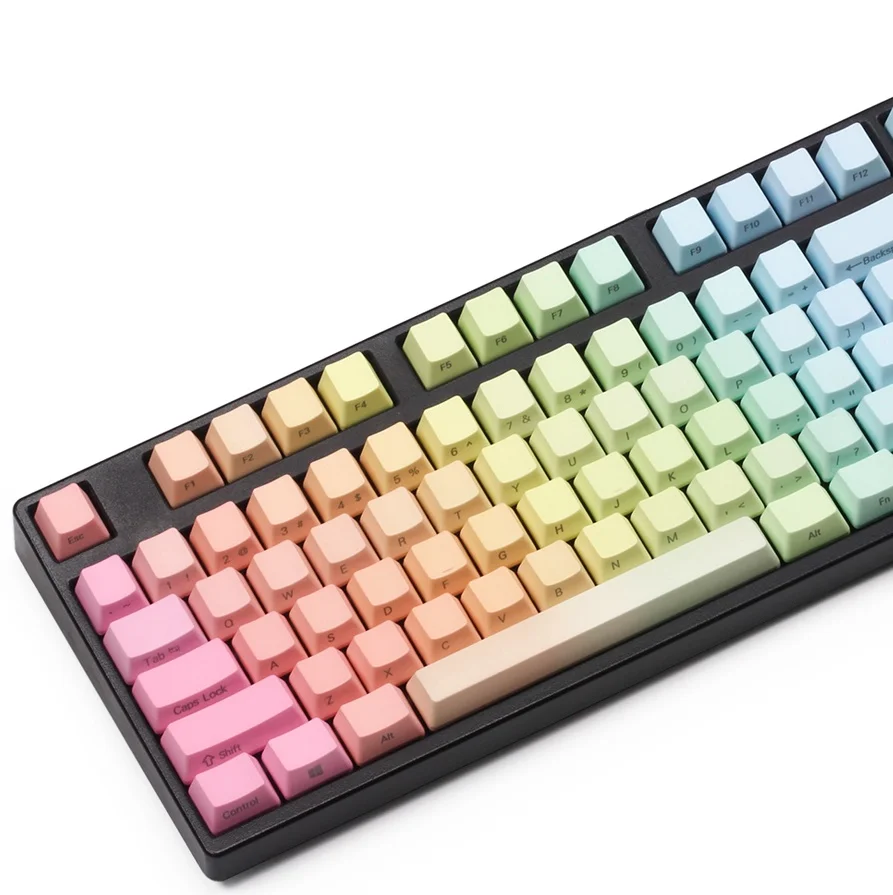 Радуга клавиши сбоку печатных толстый pbt OEM профиль 61/87/104 ключи для cherry