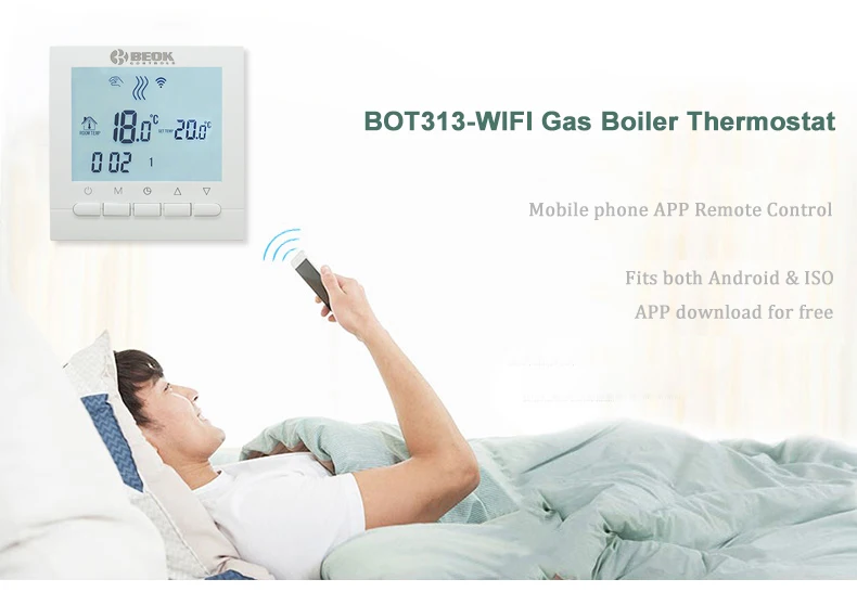 BEOK BOT-313 WI-FI газовый котел отопления термостат синий и белый AC220V WI-FI Температура регулятор для котлов Еженедельный программируемый