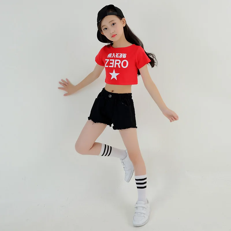 Детская Хлопковая укороченная футболка Топы повседневные шорты одежда в стиле