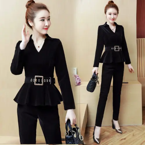 Весенняя профессиональная Женский комплект 2 шт. Conjunto Feminino Ensemble Femme Deux Pieces костюм