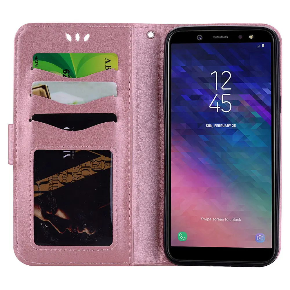 FGHGF Дизайн чехол для samsung A3 A5 2017 A6 A8 2018 плюс кожаный флип телефона Чехол кошелек