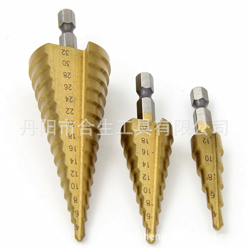 

Набор титановых ступенчатых Сверл с шестигранной ручкой, 4-12/4-20/4-32 мм