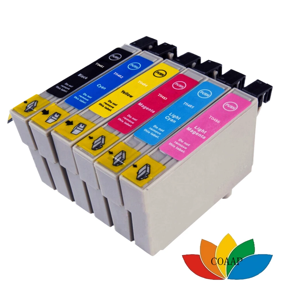 6pk T0487 compatible ink cartridge For EPSON Stylus Photo R200,R220,R300,R300M,R320,R340,RX500,RX600,RX620,RX640 printers