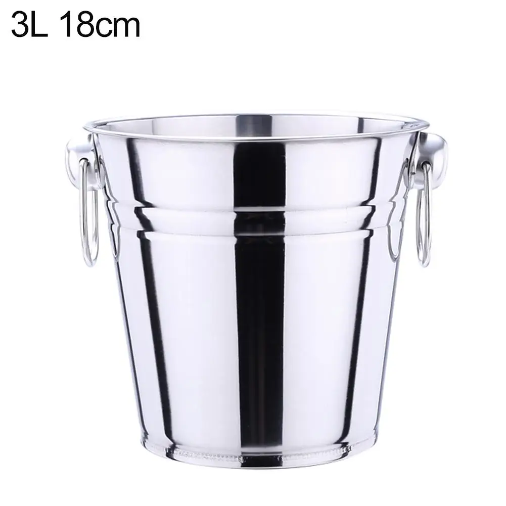 3L/5L Нержавеющая сталь переносное ведро для льда пива двойной круглые рукоятки Ведёрко для льда держатель льда контейнер для бара вечерние бокал для шампанского