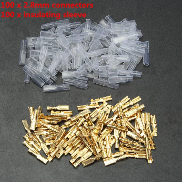 200pcs 2.8mm no male 200 шт./лот 2,8/4,8/6,3 мм соединители проводов обжимных разъёмов, коннекторов для обжимные клещи женский/мужской стержни лопаты с прозрачная изоляционная одежда с длинным рукавом - Цвет: 200pcs 2.8mm no male