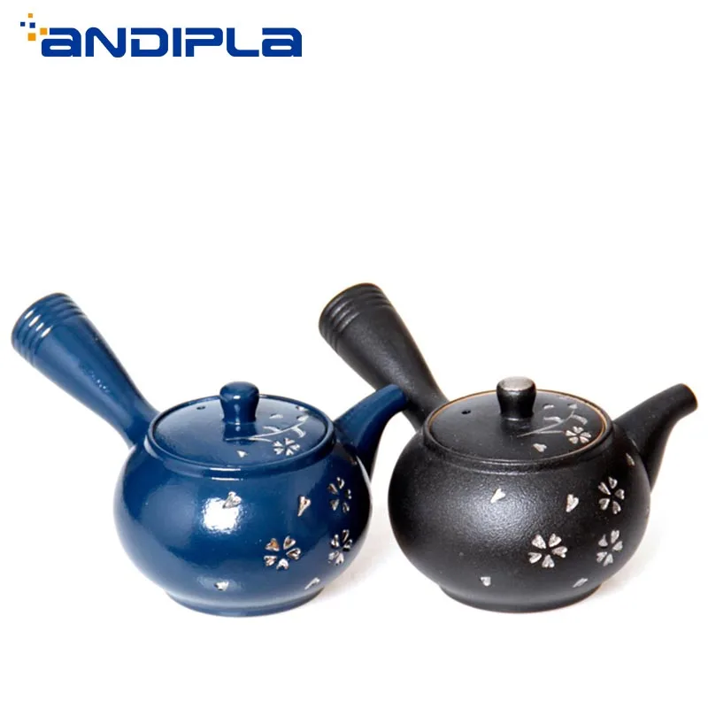 200 мл грубая керамика в японском стиле серебряная ручка с боковой ручкой