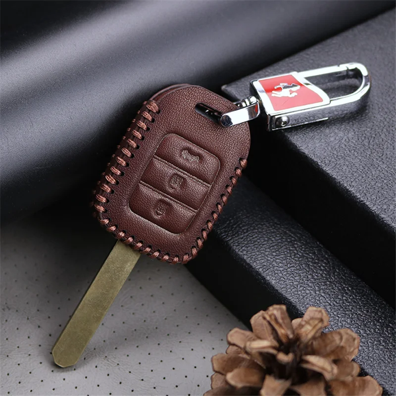 Новинка 2017 чехол из натуральной кожи для автомобильного смарт-ключа Honda Fit Hrv Accord