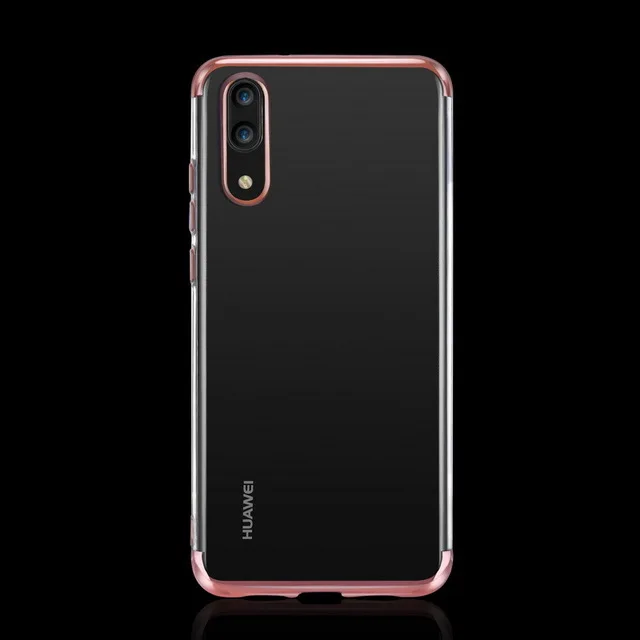 Rose Gold Силиконовый чехол-бампер с покрытием P20 Lite для huawei P20 P20 Lite Pro, мягкий силиконовый прозрачный чехол из ТПУ для huawei P 20 - Цвет: Rose Gold