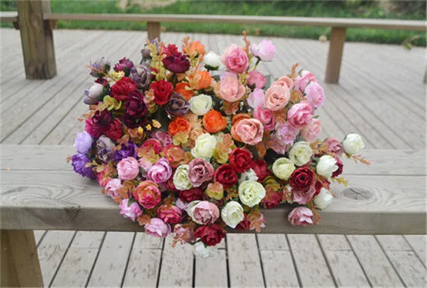 20 шт Искусственный букет роз цветок 28 см искусственные цветы розы Камелия 21