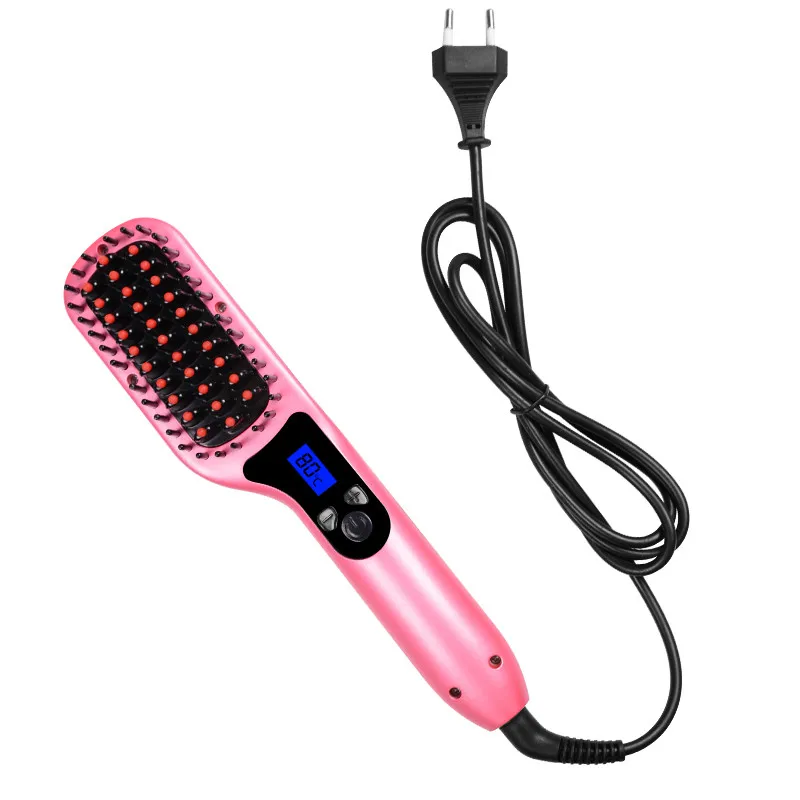 Pink Wenyi выпрямитель для волос щетка электрическая авто ЖК Расческа распутывание выпрямители щетка для волос - Цвет: Pink
