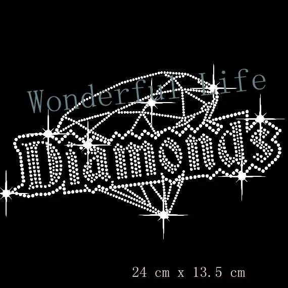 

Free Shipping Diamonds Iron On Rhinestone Transfer