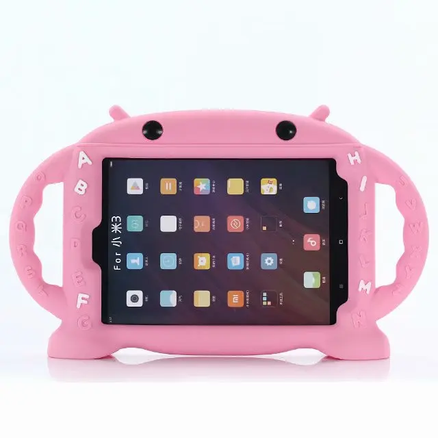 Для Xiaomi mi Pad 3 mi Pad 3 противоударный EVA Чехол-подставка для планшета чехол для Xiaomi mi Pad 2 mi Pad 2 для детей детский чехол+ ручка - Цвет: Розовый