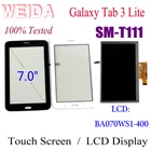 Сменный ЖК-дисплей 7 дюймов для Samsung GALAXY Tab 3 Lite 3G SM-T111, ЖК-дисплей с сенсорным экраном отдельно BA070WS1-400 для GALAXYT111
