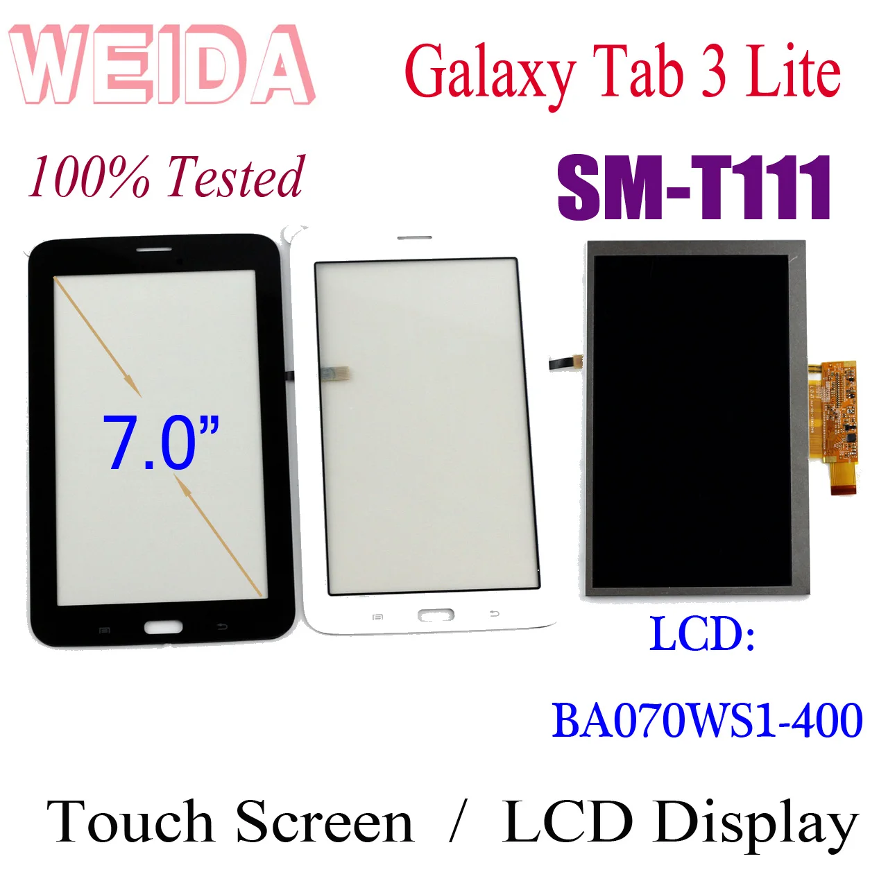 ЖК дисплей для Samsung GALAXY Tab 3 Lite/3G сменный сенсорный экран GALAXYT111|ЖК-экраны и панели