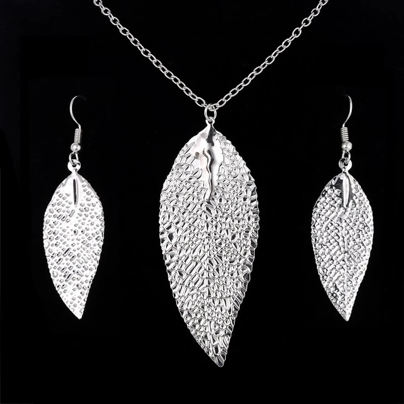 2016 модные Посеребренные Ювелирные наборы с листьями лучшие продажи дружеские