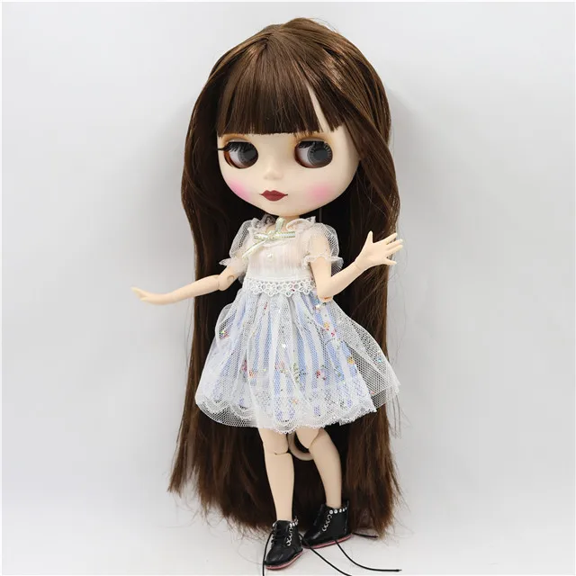 doll clothes shoes Фабрика blyth кукла 1/6 bjd шарнир тела темная кожа матовое лицо, фиолетовые волосы, кукла без одежды 30 см BL7216 - Цвет: doll clothes shoes