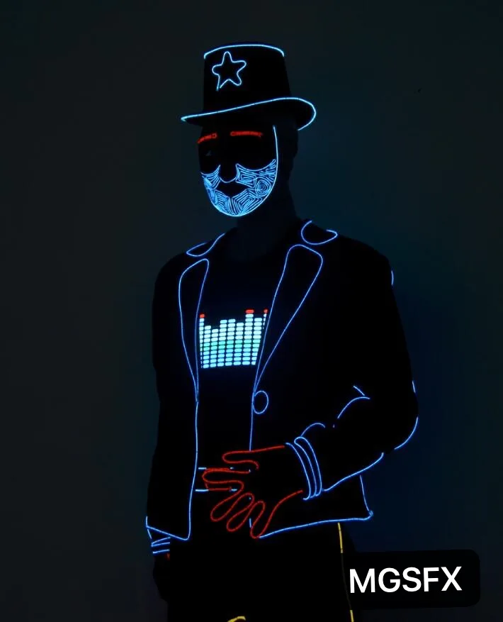 Светодиодный костюм-светильник Tron legacy Ukraine dance из оптического волокна для танцев