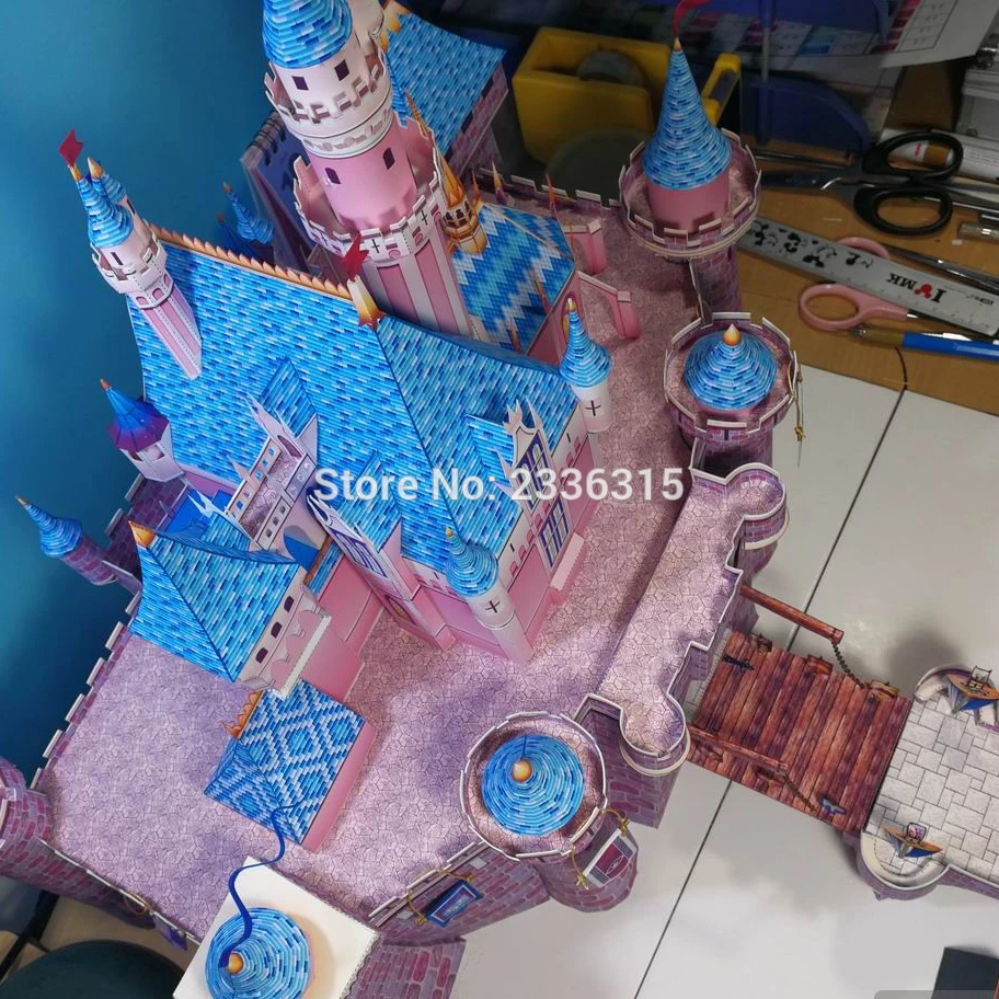 57 см DIY замок Спящей красавицы бумага ремесло 3D бумажная модель обучающая игрушка