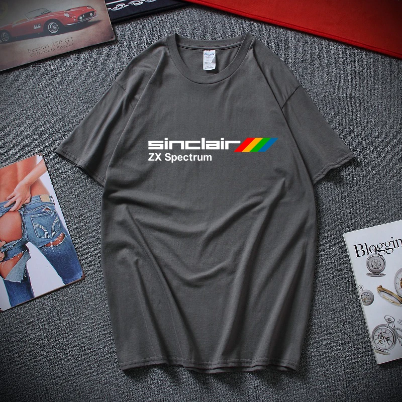 Темно-серый Футболки индивидуальность вдохновленная Sinclair Zx Spectrum серая мужская футболка полная футболка для мужчин s - Цвет: Темно-серый