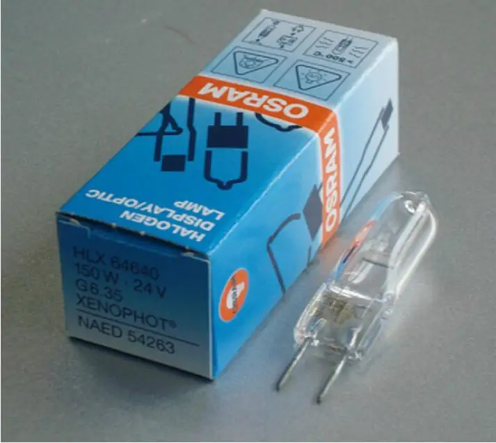 10 шт./лот галогенная лампа OSRAM HLX64640 24 В 150 Вт GER XENOPHOT NAED 54263 G6.35 FCS HLX 64640 24V150W