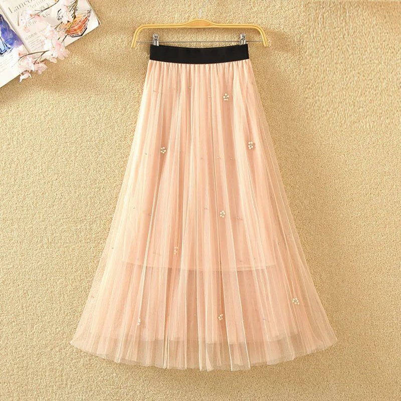 Женская фатиновая Юбка со звездами длинная юбка пачка складками макси Новинка