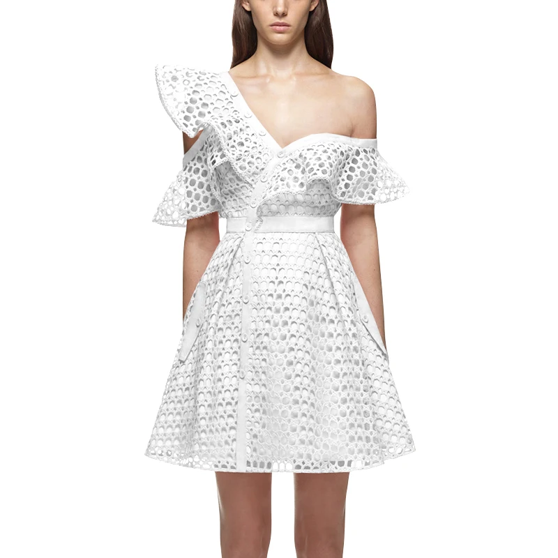 Женское Короткое платье Вечерние открытыми плечами белое черное розовое