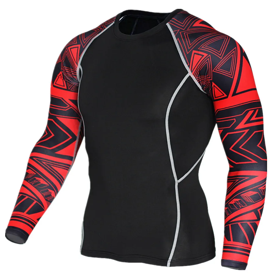 

2018 New Long Sleeve Sport Shirt Men Quick Dry Men's Running T-shirts Snake Gym Clothing Fitness Top Mens Rashgard Soccer Jersey