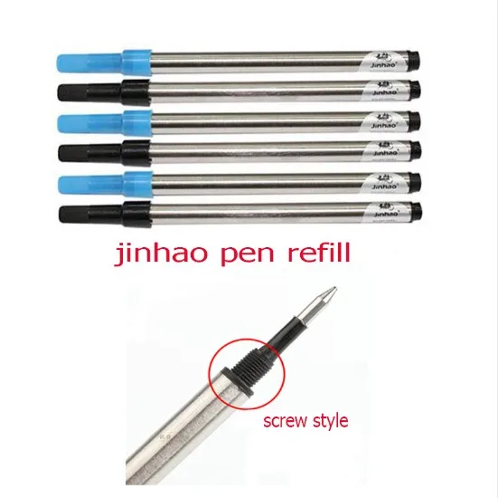 Чернильное jinhao Высокое качество 10 шт черный/синий винт стиль стержни ручки для