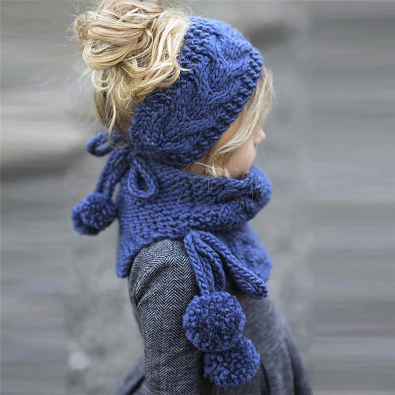 Детская вязаная шапка для девочек и мальчиков Шали ручной работы шапка-хомут