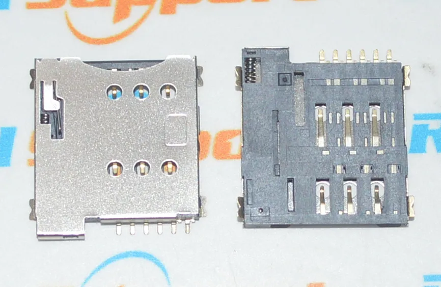 

10pcs/lot SIM card slot Micro SIM 6P 6-Pin Memory card Holder/adapter/connect use for phone,self push