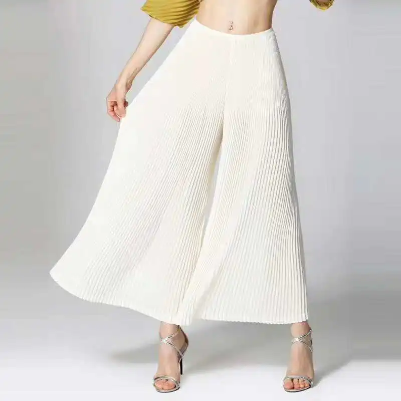 Issey Pleated Wide Leg Pants Expansion Pants Clothing Loose Pleated Pants Fold Trousers Chenrui