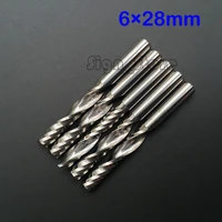 5pcs 6mm 14 high quality carbide cnc router bits one single flute end mill cuttign milling tools 28mm