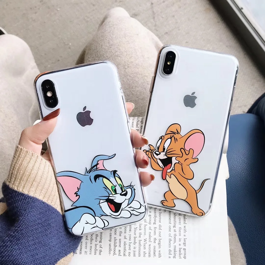 Забавный милый чехол для телефона с изображением Тома Джерри iPhone X XR Xs 11 pro Max 8 7 6 6s