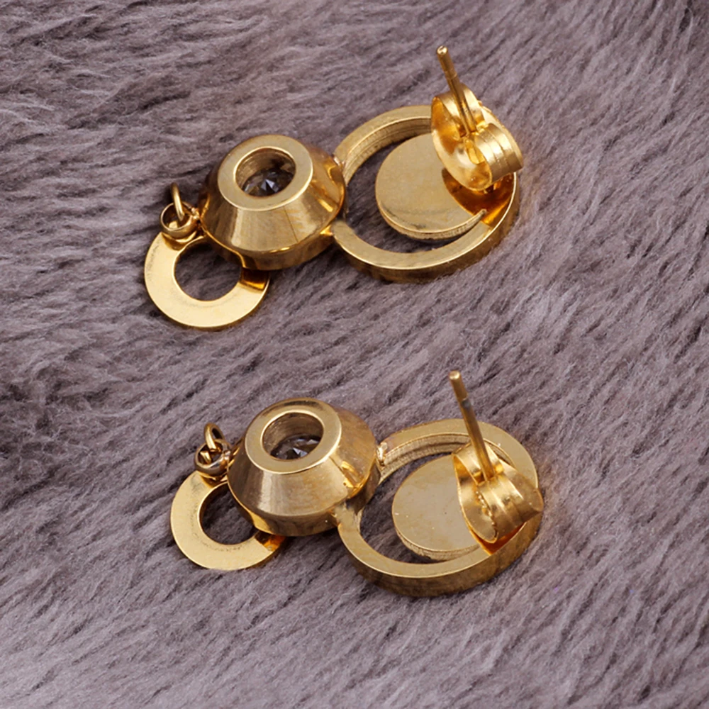 Популярные три цвета ювелирные изделия из нержавеющей стали 316L CZ Циркон и