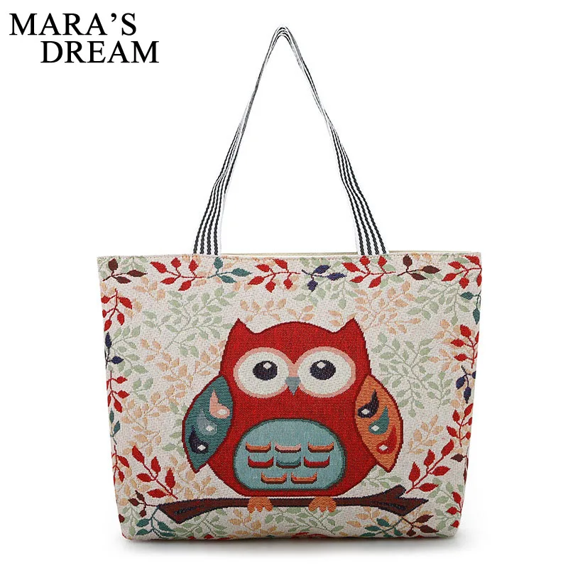 Mara мечта Для женщин сумка Холст сумки из натуральной кожи с вышивкой &quotСова&quot