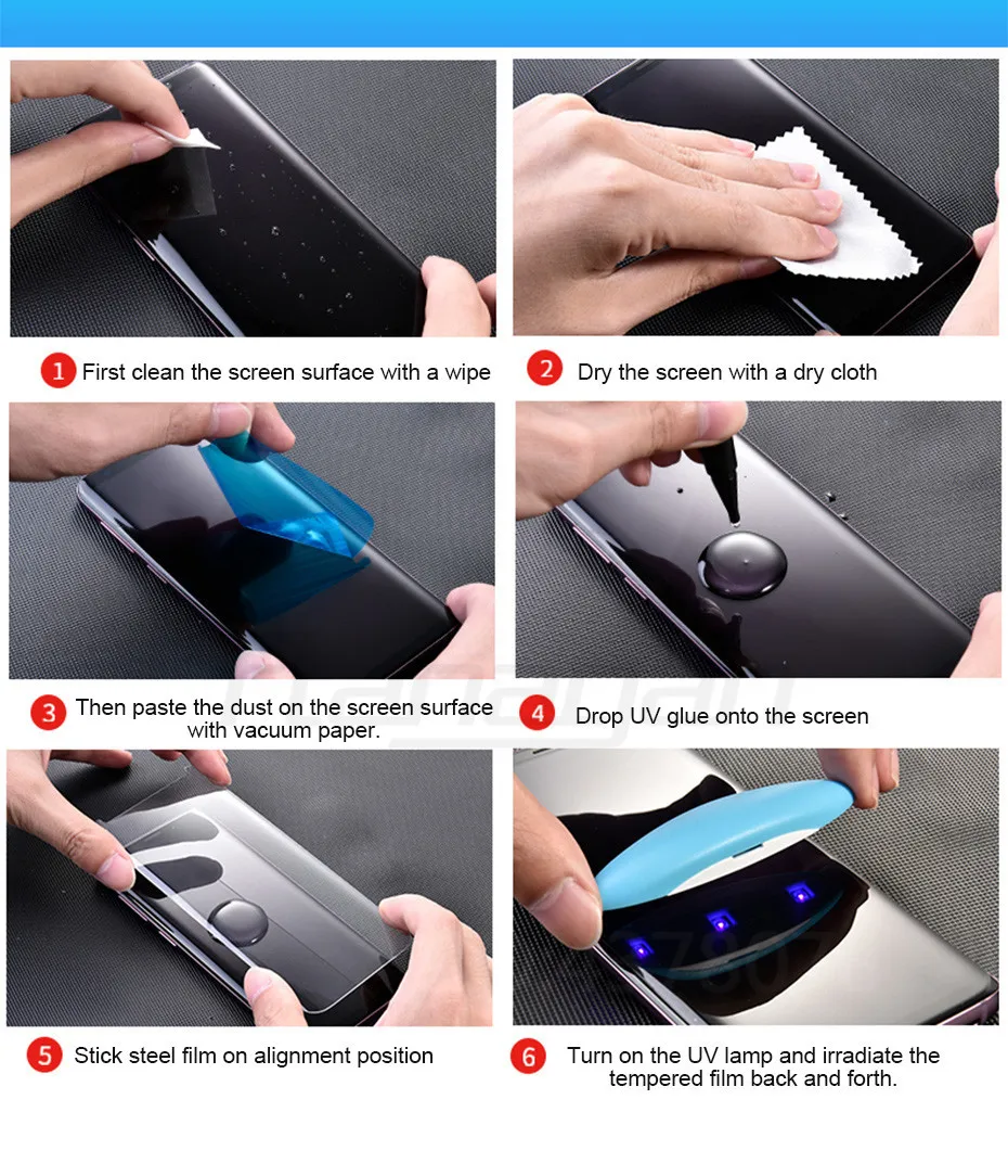 Ультрафиолет закаленное стекло для samsung Galaxy S10 S9 S8 Plus S7 Edge 100D полный жидкий клей протектор экрана для samsung Note 9 8 S10E