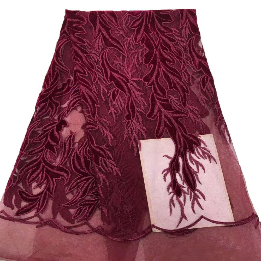 

Black Modern Mesh Lace fabric with flower pattern 5 yards African special Tulle Lace Fabric for elegant dress A385-2